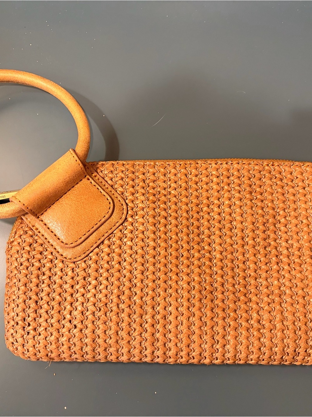 Hobo Sable Wristlet  Camel braided leather